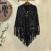 Classic Women Shawl Warm Fabric Solid Color Versatile Hollow Skin-friendly Tassels Hem Winter Scarf Comfortable Wrap Accessory