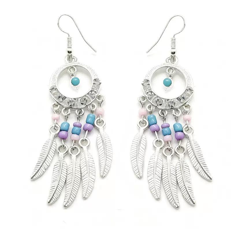 Ethnic Bohemian Long Tassel Earrings Vintage Beach Vacation Jewelry Retro Drop Dangle Ear Accessories For Women