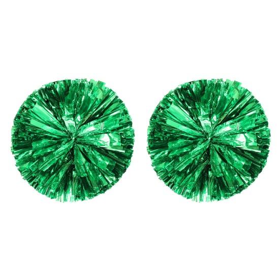 

2 Pcs Cheerleader Pom Poms Metallic Holographic Cheer Pom Poms with Handle Ring for Sports Team Spirit Party Squad Dance Training 2pcs