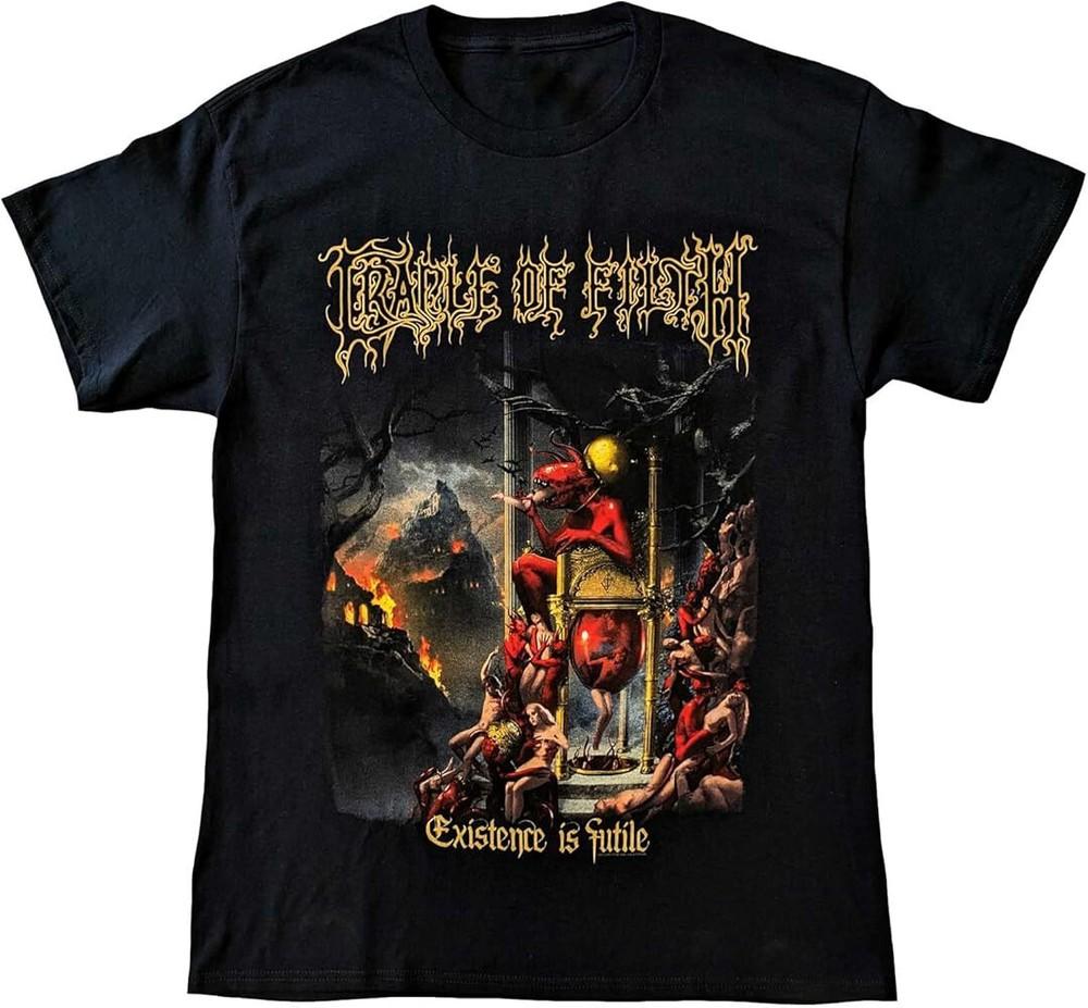 Винтажная футболка Cradle Of Filth Band Existence is Futile, Хлопок, Черная, Полный размер, Унисекс XXL
