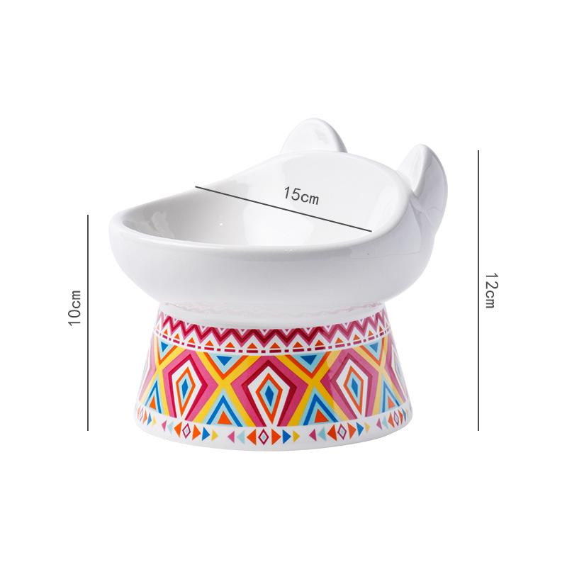 

Миска для кошек с антидетонационной высокой ножкой и наклонным горлом, керамическая защита шейного отдела позвоночника, миска для воды и риса для кошек, миска для кошачьего корма красный