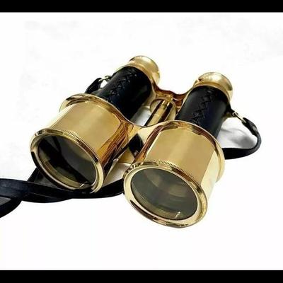 Marine Black Leather Binocular With Leather Case Box