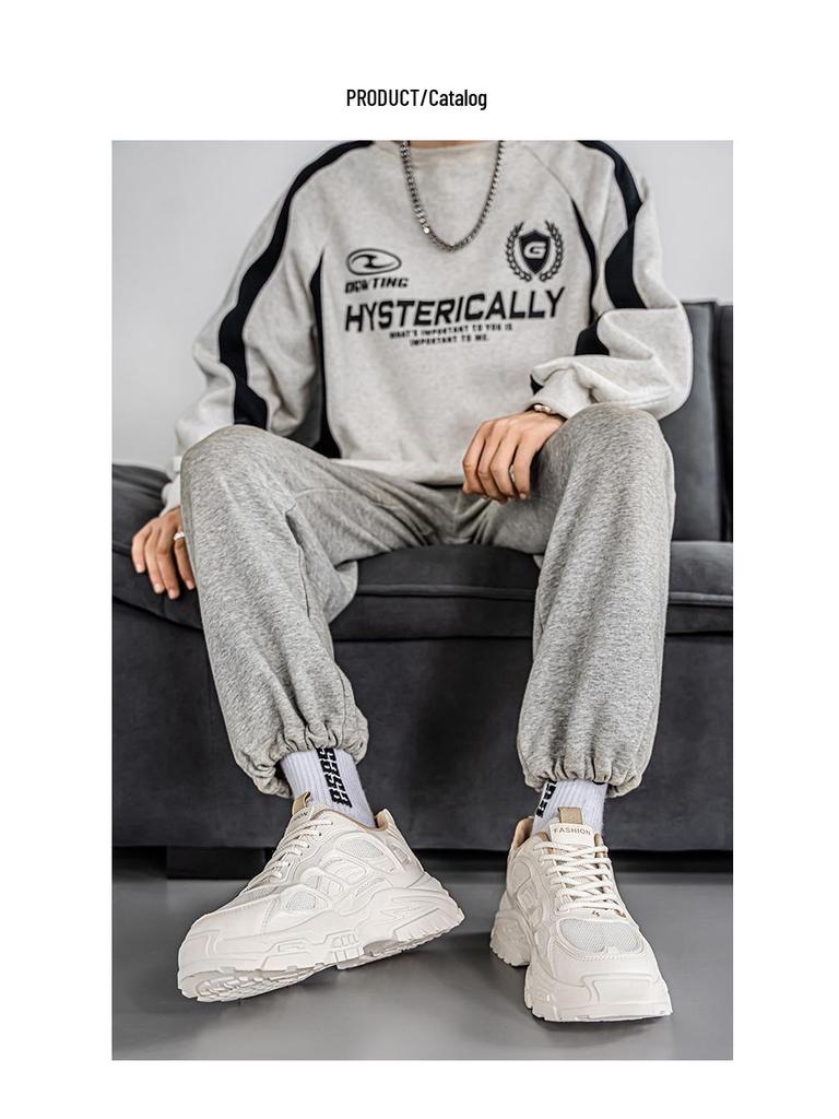 2025 Men's Summer Casual Mesh Sports Shoes - Breathable, Non-slip, Wear-resistant, Height-increasing Dad Style