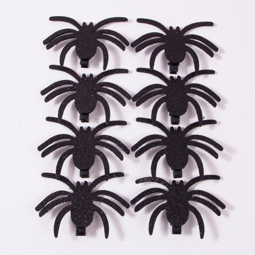 4/8pcs Girls Spider Hair Clips Cratoon Glitter Spider Hairpins Barrettes Clips Children Kids Halloween Party Hair Accessories