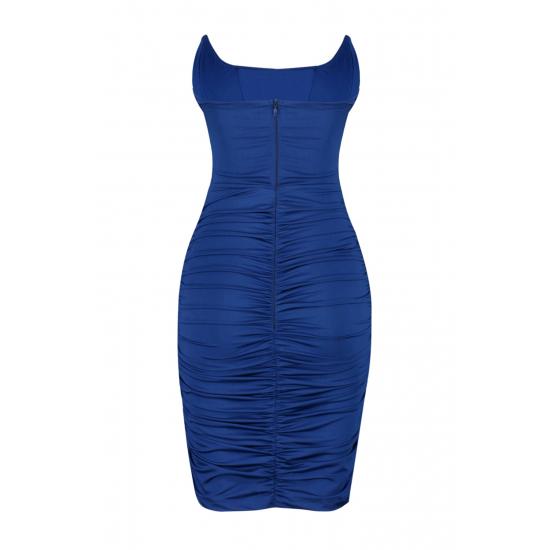 Figurbetontes, gefüttertes Kleid mit Korsett-Details