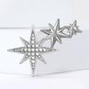 Ramadan Rhinestone Star Brooches for Women Unisex Glossy Moon Pins Office Party Friend New Year Gifts Jewelry Accessories