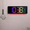 17inch Colorful LED Digital Clock Household Large Digital Alarm Clock Dynamic RGB Display LED Wall Clock Room Decor