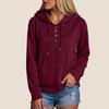 Women's Long Sleeve Hoodie Pullover Button Up Hoodie Casual Solid Color Casual Hooded