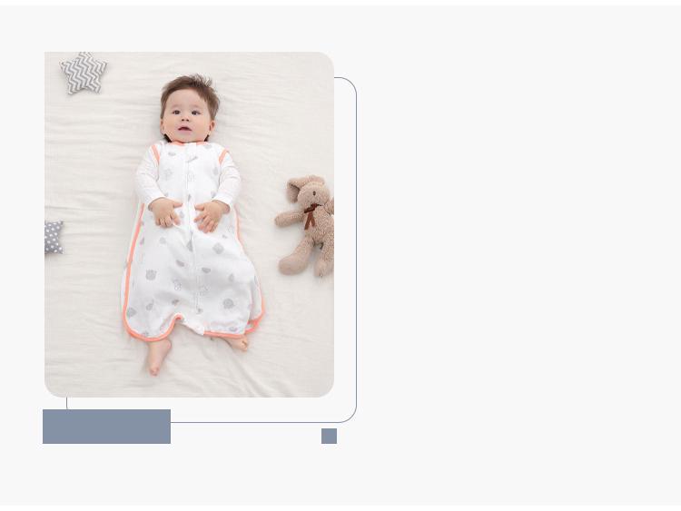 Sac de dormit convertibil pentru bebeluși din muselină de bumbac bambus cu picioare separabile - Primăvară/Vară