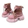 Plateau Damen Stiefeletten Mittelhohe Absätze Designer Wintermode Stiefel Neue Sportmarke Chelsea Boots