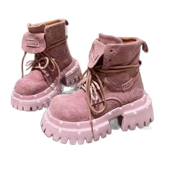 Plateau Damen Stiefeletten Mittelhohe Absätze Designer Wintermode Stiefel Neue Sportmarke Chelsea Boots
