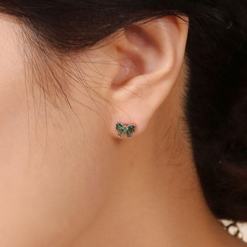 JUDY AND PAUL Diana Color Crystal Ribbon Earrings