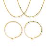 Waterproof 18k Gold Plated Stainless Steel Fashion Jewelry Set Inlaid Zircon Necklace Bracelet Set for Women