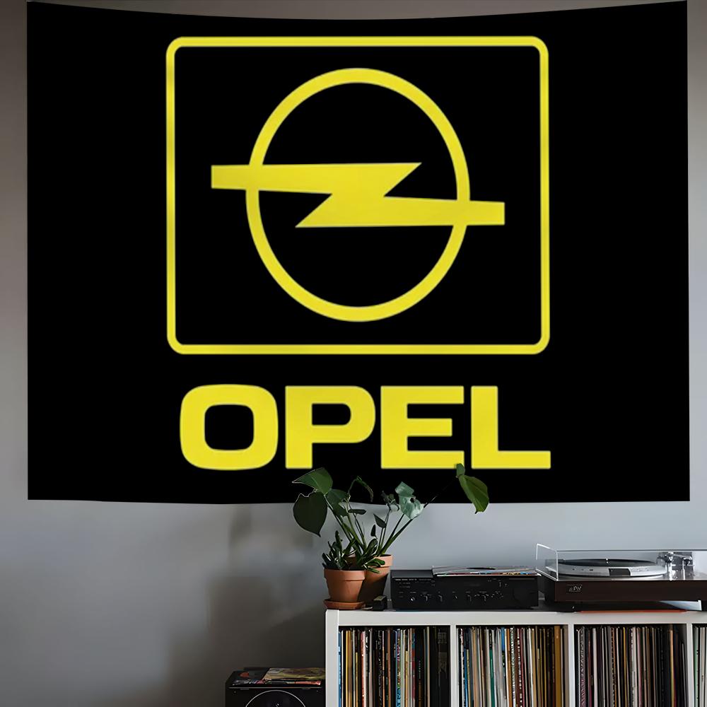 O-Opels Motor Sport Metal Logo Flags Sunproof Wind-resistant Outdoor Flag, Festival Decor for Courtyards & Gardens Shops Camping