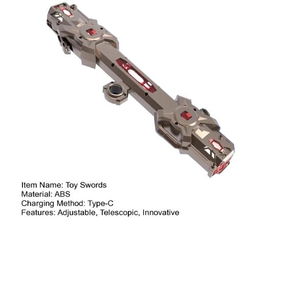 Retractable Toy Swords Ergonomic Double-Blade Telescopic Lightsaber with 16-Color LED Sound Effects Teens Lightsaber Toy