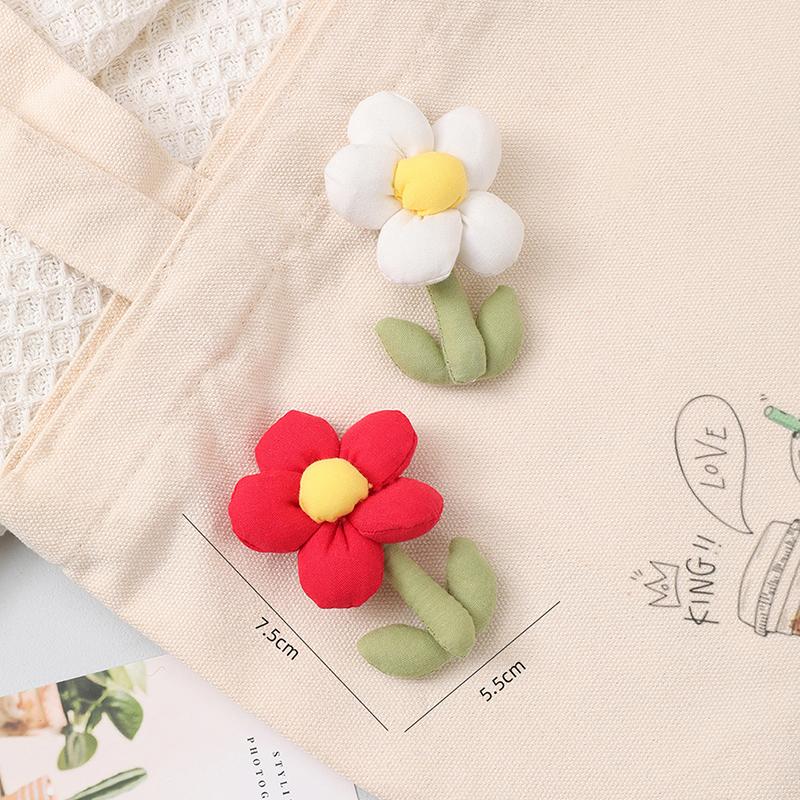 Bawełniane puszyste broszki kwiatowe dla kobiet przypinki do klapy roślinne