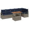 Garden Dining Set with Cushions 7 Pcs Grey and Navy Blue