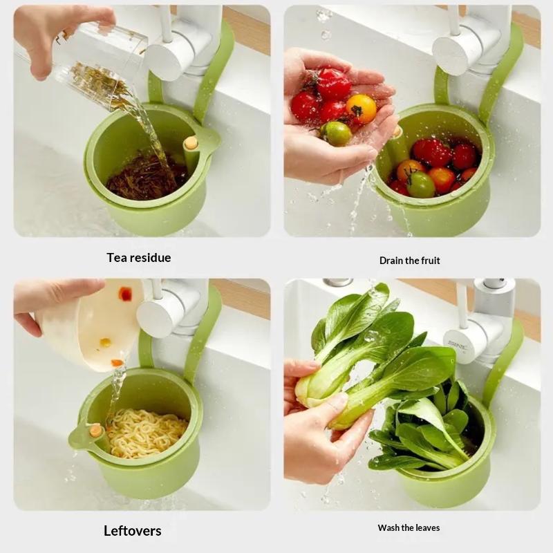 1Pc Detachable Kitchen Sink Hanging Draining Basket Food Waste Filter Easy Residue Pour Out for Home Cooking Use