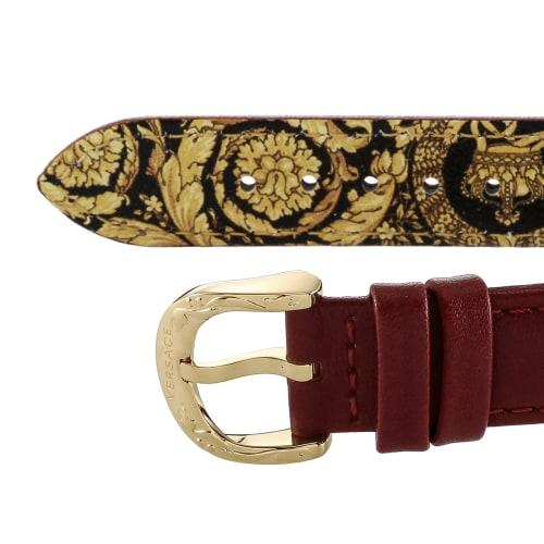 Versace Palazzo Empire Barocco Watch, Red Dial, Stainless Steel, Sapphire Crystal, Quartz Movement, 34mm, Swiss Made, VECO01520, Men's