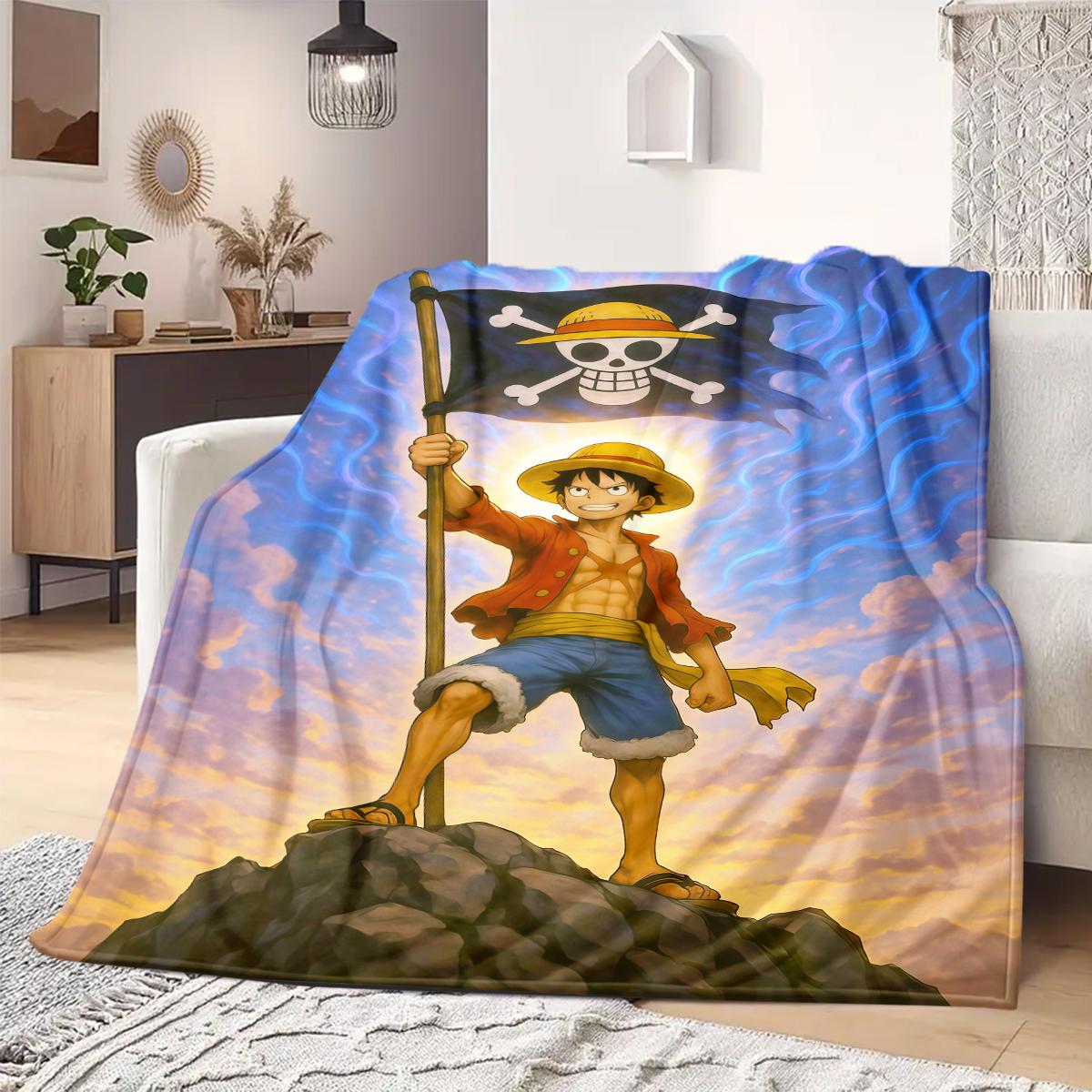 

Luffy D Print Blanket Warm Comfortable Flannel Blanket Suitable for Bedrooms,Sofas, Beds,Chairs,Travel -QIAO46 75x90cm