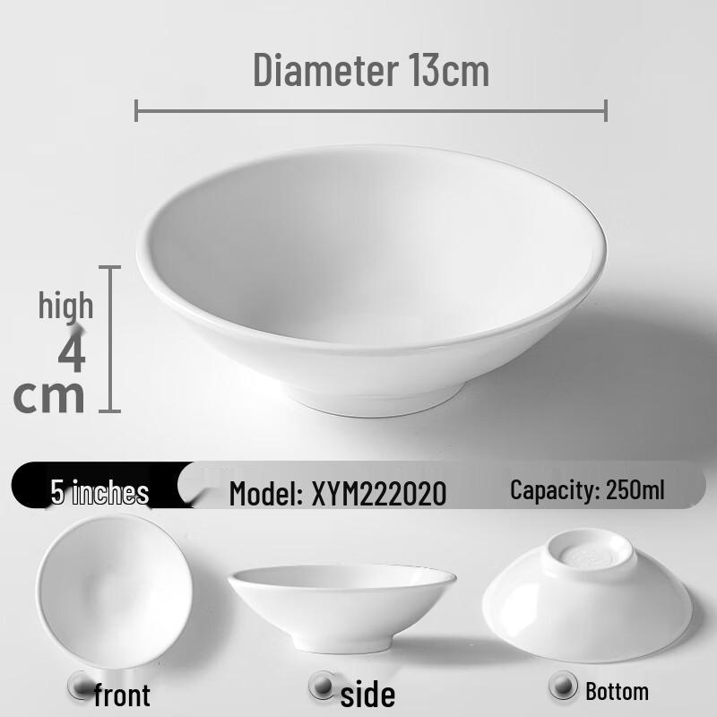 777 Melamine White Large Noodle Bowl