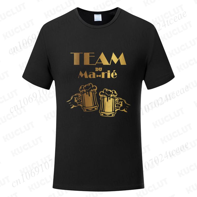 Fashion Beer Graphic  Wedding Tops French Boyfriend Single Farewell Bachelor Party T-shirts Evg Future Team Groom Best Man Tees