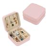 PU Leather Mini Jewelry Storage Zipper Closure Travel Jewelry Box Ring Jewelry Box  Display Box