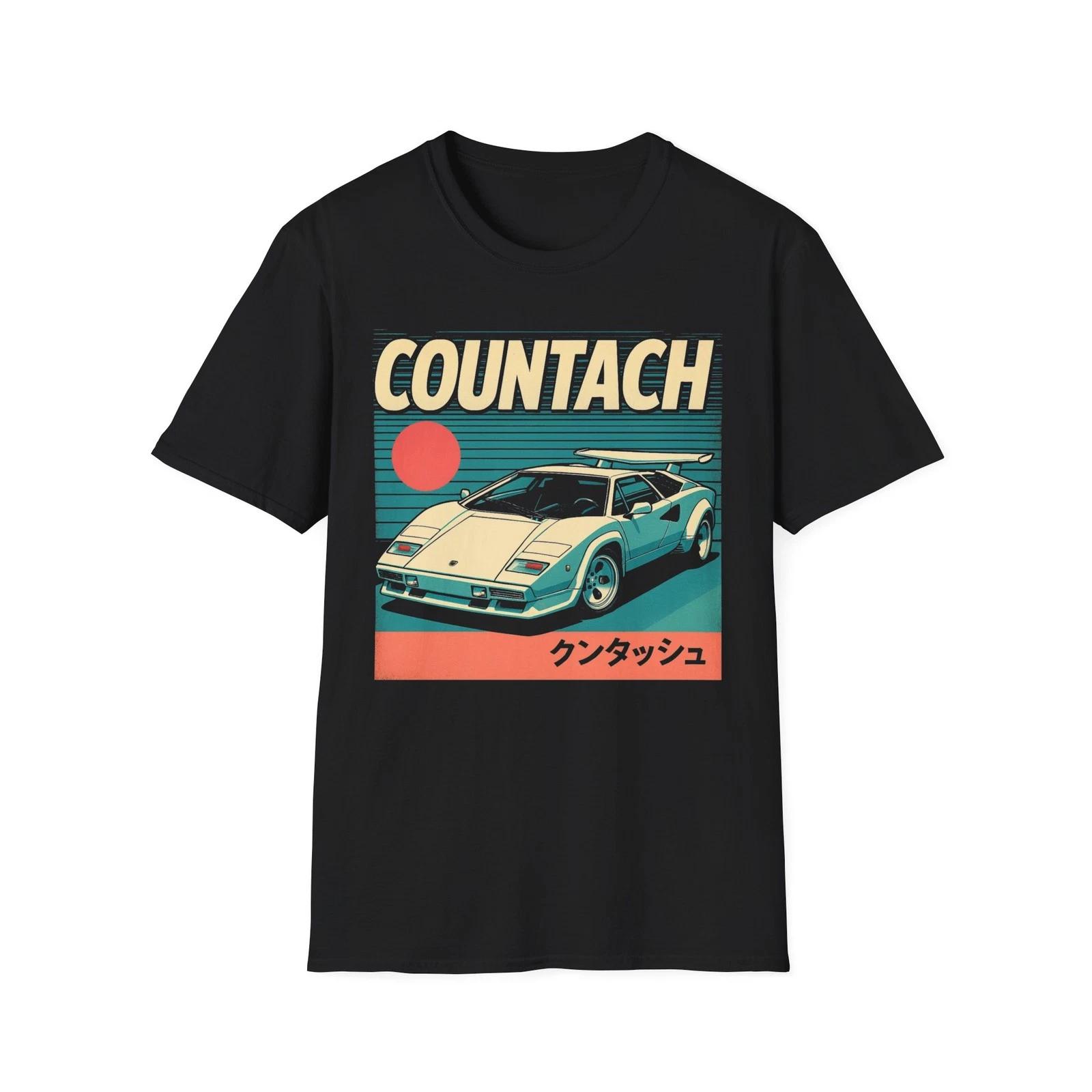 Countach T-Shirt – 80s Retro Supercar Japan Vaporwave Tee 4XL