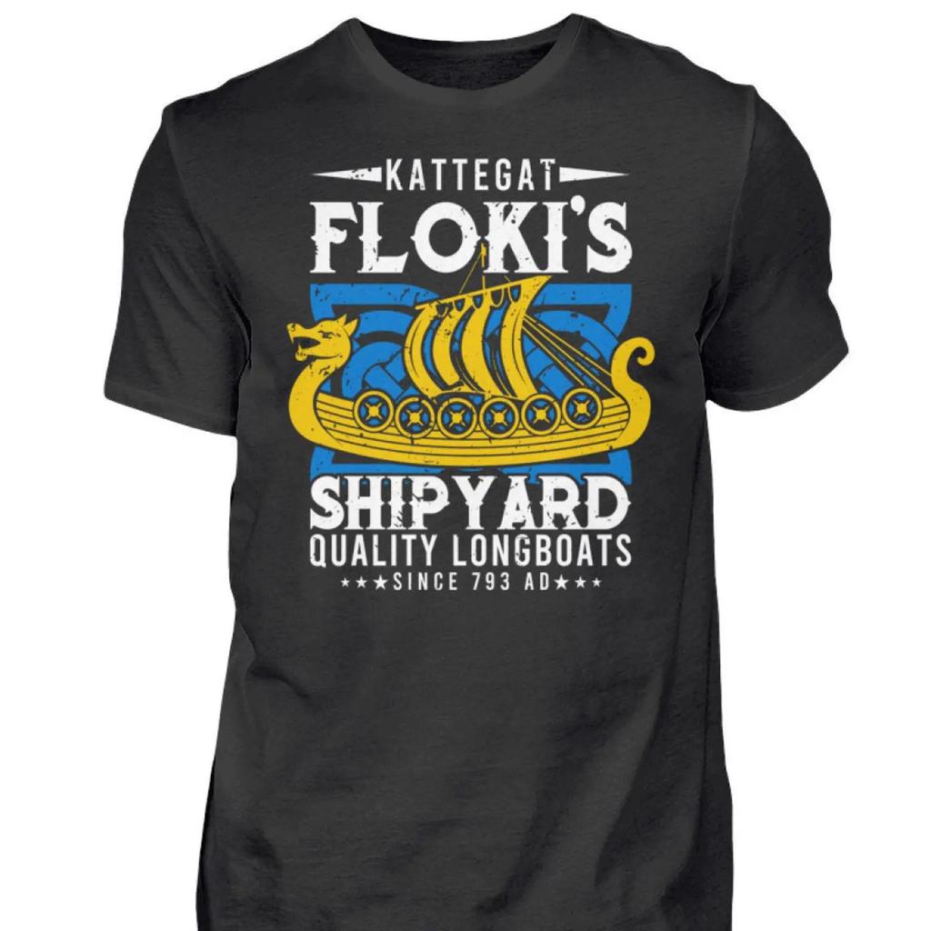 Kattegat Floki Amp 39 S Shipyard Nordische Mythologie Wikinger Qufeozss Herren T Shirt Vintage Casual Unisex Versatile