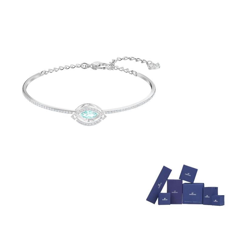 Swarovski Rhodium plated Bangles Womens Silver F-Original brand box