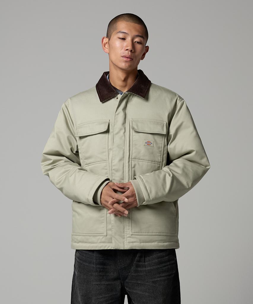 Dickies Eisenhower Corduroy Collar Padded Jacket Abbey Stone