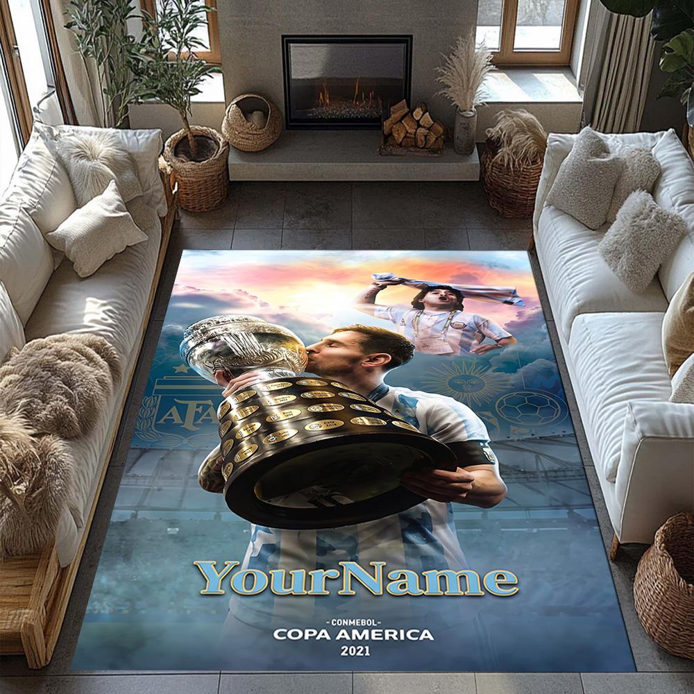 Messi 397 Customizable Name Floor Rug Office Rug Perfect for Game Room Study room Dormitory Decorate room Antislip Carpet Office home decor