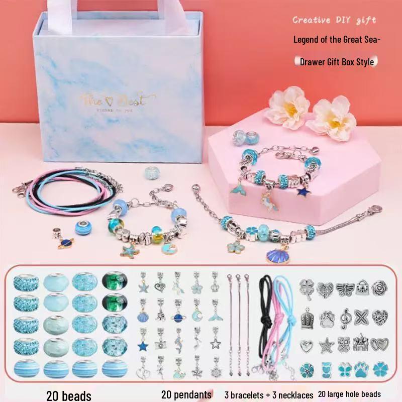 DIY Handmade Crystal Bead Bracelet Set for Kids - Jewelry Craft Kit & Festival Gift