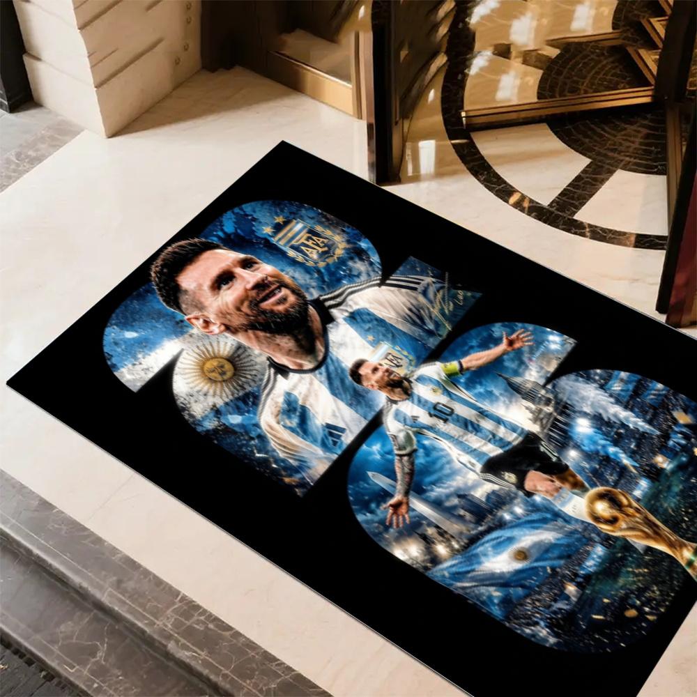 Lionel Messi World Cup Champion Floor Mat Suitable For Living Rooms Foyer Playrooms Dormitory Antislip Rug Decorate Offices