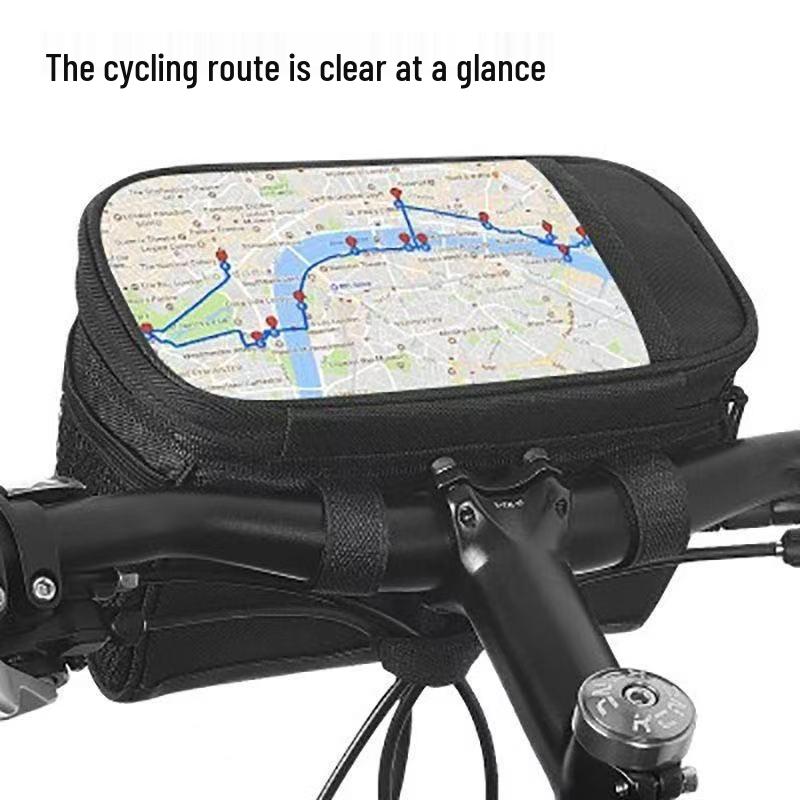 Large Capacity Handlebar Bicycle Bag with Touch Screen for Mobile Phone - Multi-functional Front Bag for Cycling Gear