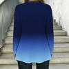 Women Plus Size Square Collar Long Sleeve T Shirt Double Layer Front Clay Tone Harvest Floral Printed Loose Top
