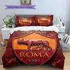 Nome Personalizzato, Fantasia AS Roma Biancheria da Letto Decorazione Casa Regalo di Compleanno ( 1 copripiumino + 2 federe, senza imbottitura),merchandising per fan.