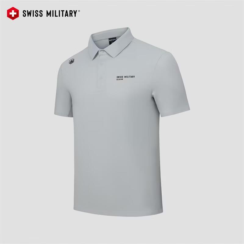 SWISS MILITARY Men s Business Casual Polo Shirt L серый
