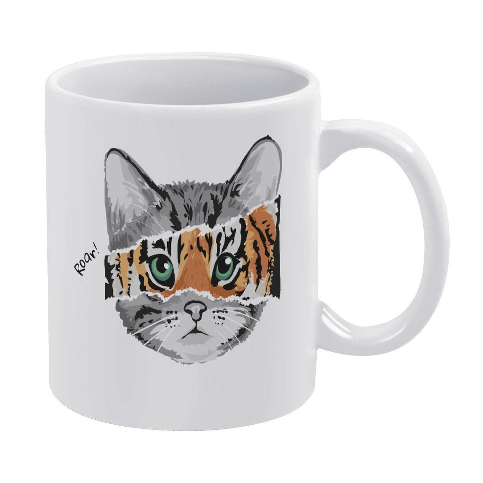 

1 шт. 11 унций Белая керамическая кружка с принтом с обеих сторон Прочная кофейная кружка Идеально подходит для дома, офиса, ежедневного использования белый