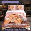 Personalized 3Pcs Bedding SetSabrina Carpenter Custom Text Duvet Cover Pillowcase Set Bedroom Gift