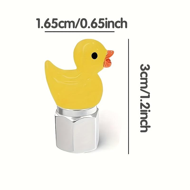 4pcs Glow-in-the-Dark Duck Tire Valve Caps - Metal Universal Valve Covers with Cute Yellow Design Waterproof Accessories