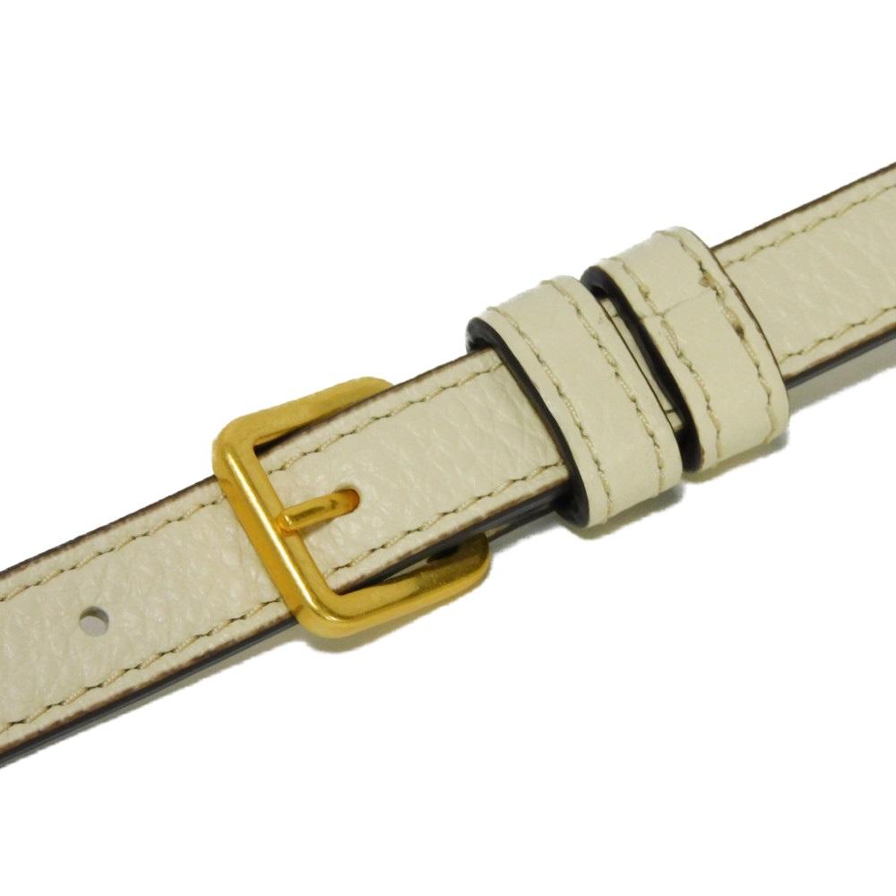 Used 10833 Britten Phone Crossbody 141000 122 7921 Ivory Pochette with Double T Logo in New Cream, Unisex from Japan