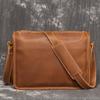 Men'S Crazy Horse Leather Retro Shoulder Bag Genuine Leather Women'S Simple Messenger Bag Large Capacity Messenger Bag