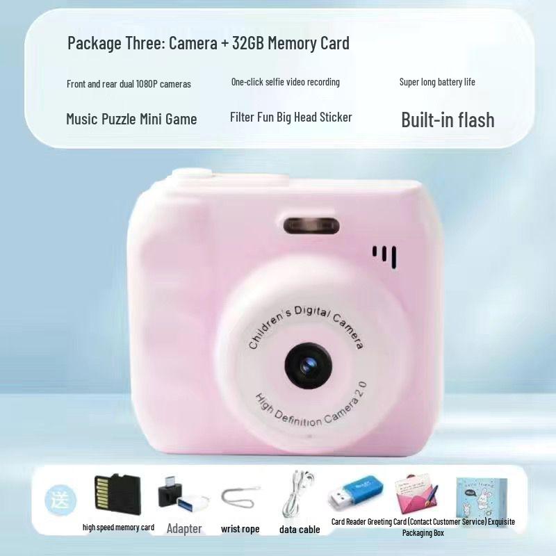 HD Aparat Polaroid z podwójnym obiektywem dla studentów - Uroczy i przenośny, Natychmiastowy transfer zdjęć do telefonu, Kolorowe zdjęcia 12MP