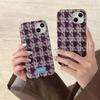 Purple Houndstooth Pattern Phone Case for iPhone 15, iPhone 16, iPhone 17 Pro Max