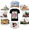 Trendy Anime Style Group Dinner Print T-shirts Unisex Casual Loose Tops For Anime Fans Pure Cotton T-shirt