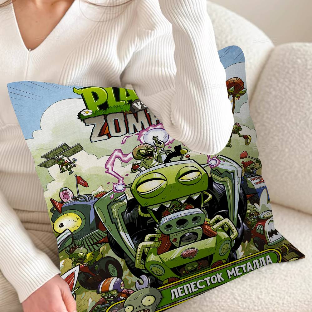 Game P-Plants Vs Z-Zombies Decorative Room Aesthetics Pillow Case Home Decor Bedroom Sofa Bed Couch Pillow Cover 45x45