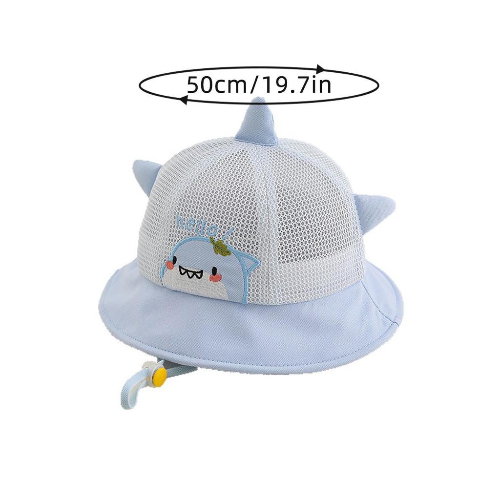 Cute Cartoon Bear Baby Bucket Hat Summer Mesh Breathable Baby Boys Girls Sunshade Cap Toddler Kids Lacing Panama Basin Cap
