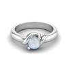 5MM Round Shape Genuine  Moonstone 925 Sterling Silver Women Promise Ring
