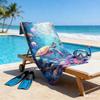 Colorful Underwater World Beach Towel Sea Turtle Coral & Jellyfish Print Absorbent Towel for Beach Pool Camping Picnic